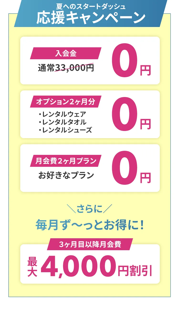 夏へのスタートダッシュ応援キャンペーン